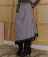 【yae】Asymmetry check pattern skirt / アシンメトリーチェックパターンスカート