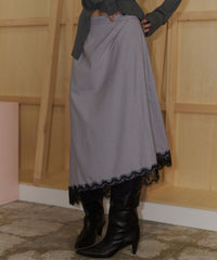 【yae】Asymmetry check pattern skirt / アシンメトリーチェックパターンスカート