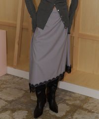 【yae】Asymmetry check pattern skirt / アシンメトリーチェックパターンスカート