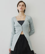 バックスリットリブカーディガン