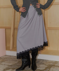 【yae】Asymmetry check pattern skirt / アシンメトリーチェックパターンスカート