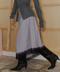 【yae】Asymmetry check pattern skirt / アシンメトリーチェックパターンスカート