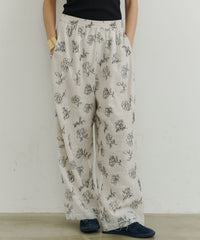 【予約】【room153】エンブロイダリーフラワーリラックスパンツ