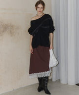 【yae】Asymmetry check pattern skirt / アシンメトリーチェックパターンスカート
