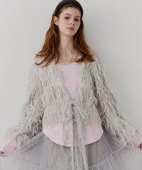 【J1U by LA BELLE ETUDE】2WAYループフェザー×かぎあみニット