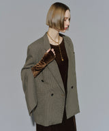 【yae】Asymmetry check jacket / アシンメトリーチェックジャケット