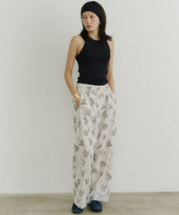 【予約】【room153】エンブロイダリーフラワーリラックスパンツ