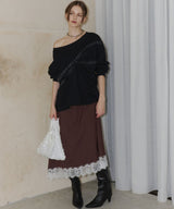 【yae】Asymmetry check pattern skirt / アシンメトリーチェックパターンスカート