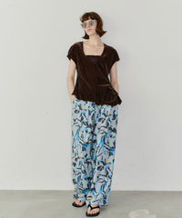 【予約開始待ち】2wayシアーベロアアシンメトリーTOPS