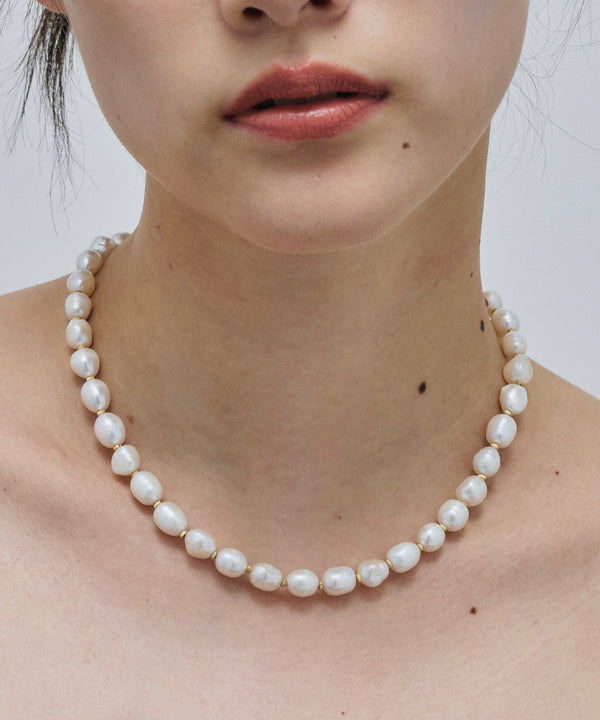 【予約】【loni】Metal Mix Pearl Necklace