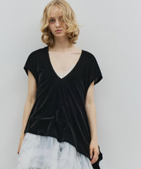 【予約】2wayシアーベロアアシンメトリーTOPS
