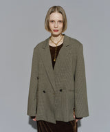 【yae】Asymmetry check jacket / アシンメトリーチェックジャケット