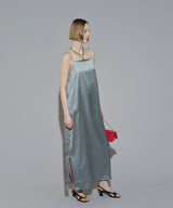 【yae】Side slit satin one-piece