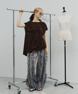 【予約】2wayシアーベロアアシンメトリーTOPS