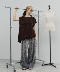 【予約】2wayシアーベロアアシンメトリーTOPS