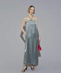 【yae】Side slit satin one-piece