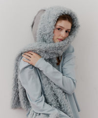 【予約】【J1U by LA BELLE ETUDE】ムートンライクボンディングフードマフラー