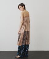 【予約】ボタンディテールサテンレースキャミチュニック