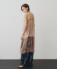 【予約】ボタンディテールサテンレースキャミチュニック