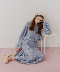 【予約10%OFF】【J1U by LA BELLE ETUDE】メニーリボンニットIラインスカートⅡ