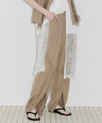 【J1U by LA BELLE ETUDE】フロント裾ZIPチュールフリルデザインパンツ