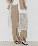 【J1U by LA BELLE ETUDE】フロント裾ZIPチュールフリルデザインパンツ