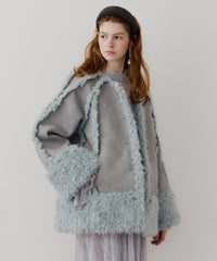 【予約】【J1U by LA BELLE ETUDE】ノーカラームートンライクボンディングコート