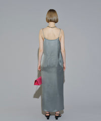 【yae】Side slit satin one-piece