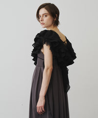 【予約】レースVネックギャザーフリルつけ衿
