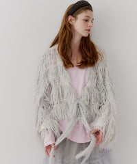 【J1U by LA BELLE ETUDE】2WAYループフェザー×かぎあみニット