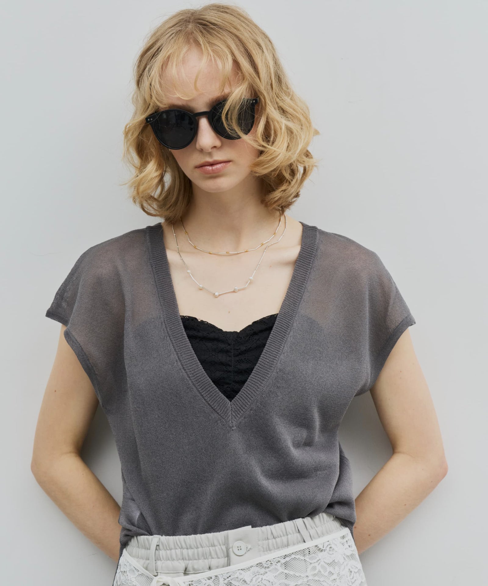 2WAYシアーフレンチスリーブニット – LA BELLE ETUDE online store