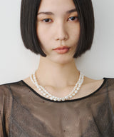 【loni】Metal Mix Pearl Necklace
