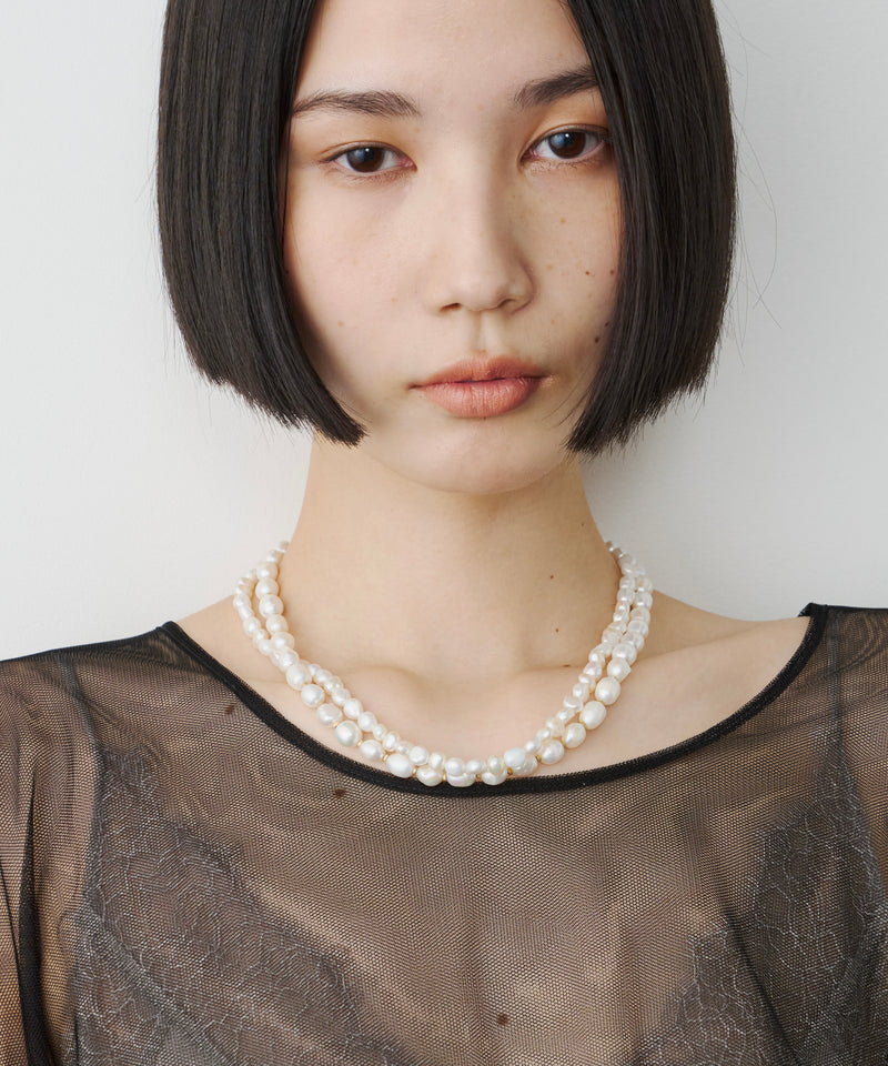 【loni】Metal Mix Pearl Necklace