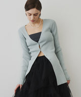 バックスリットリブカーディガン