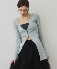 バックスリットリブカーディガン