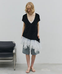 【予約】2wayシアーベロアアシンメトリーTOPS