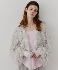 【J1U by LA BELLE ETUDE】2WAYループフェザー×かぎあみニット