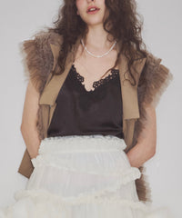 【予約開始待ち】レースモチーフマットサテンキャミ