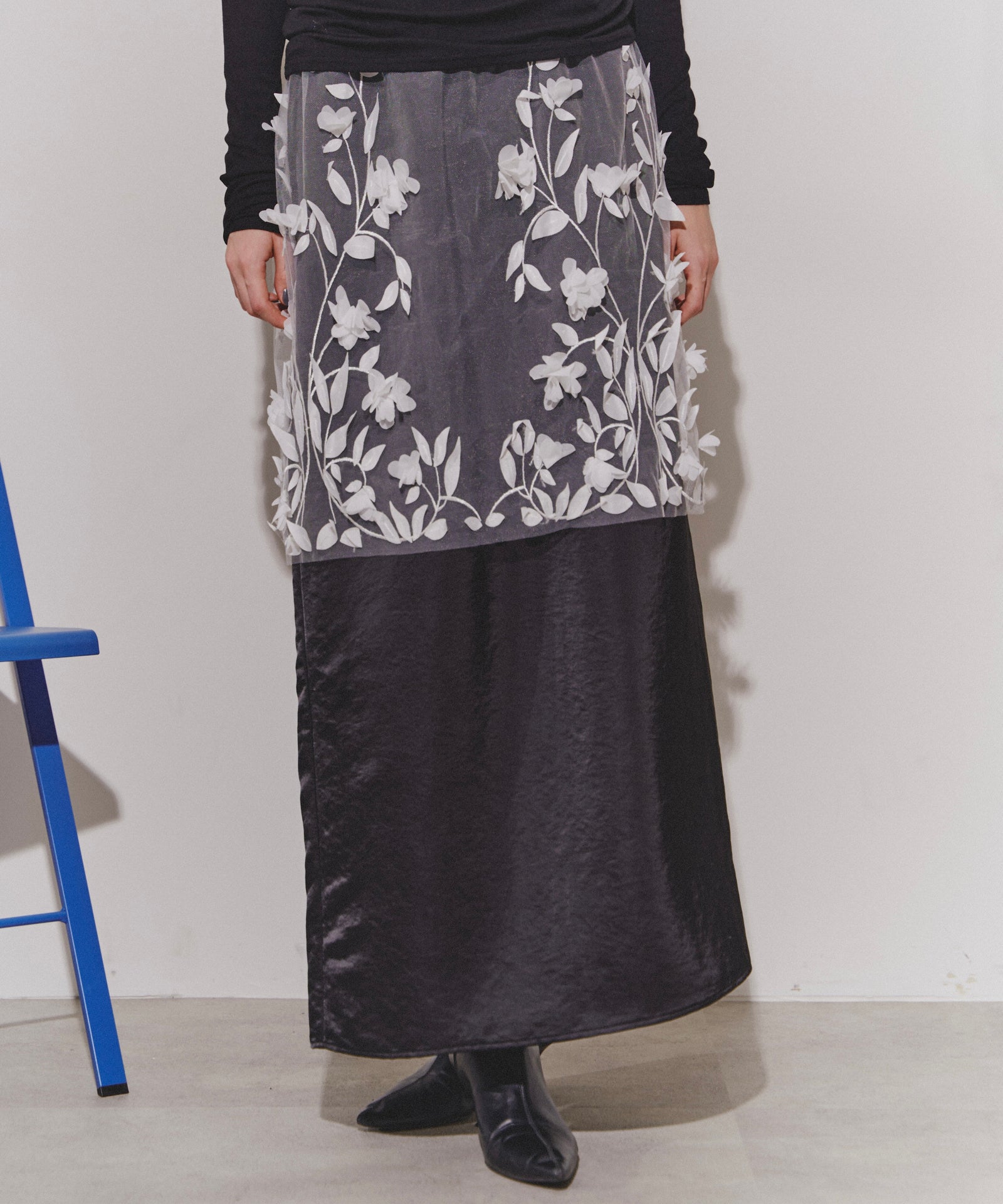 yae】Flower pattern layered miniskirt / フラワーパターン