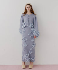 【予約10%OFF】【J1U by LA BELLE ETUDE】メニーリボンニットIラインスカートⅡ