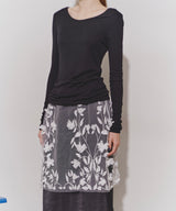 【yae】Flower pattern layered miniskirt / フラワーパターンレイヤードミニスカート