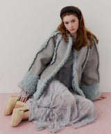 【予約】【J1U by LA BELLE ETUDE】ノーカラームートンライクボンディングコート