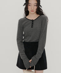 【GIUNON】long sleeve rib tops / ロングスリーブリブトップス