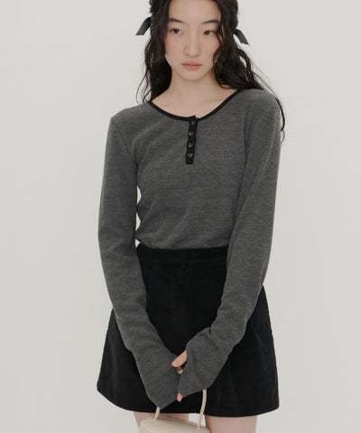 【GIUNON】long sleeve rib tops / ロングスリーブリブトップス
