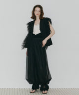 【J1U by LA BELE ETUDE】2WAYボリュームギャザーチュールノースリーブジャケット