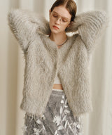 【yae】2way glitter feather knit cordigan/2wayグリッターフェザーニットカーディガン