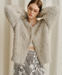 【yae】2way glitter feather knit cordigan/2wayグリッターフェザーニットカーディガン