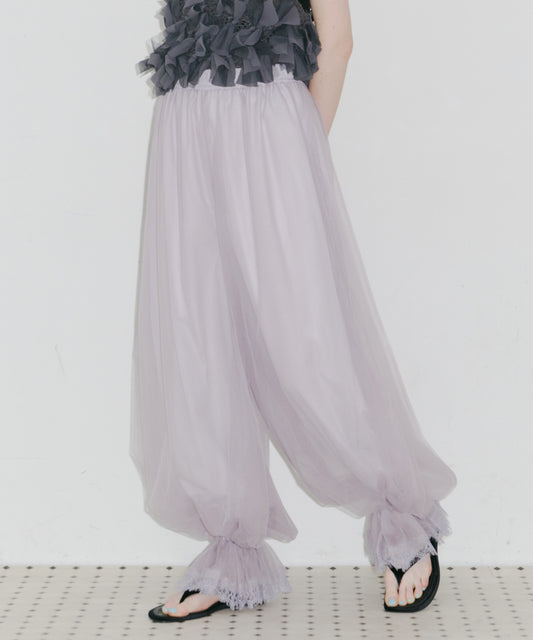 【一部カラー予約】【J1U by LA BELLE ETUDE】裾レースチュールバルーンパンツ