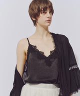 レースモチーフマットサテンキャミ