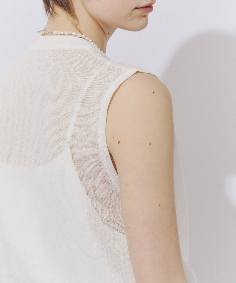 シアークルーネックノースリーブニット – LA BELLE ETUDE online store